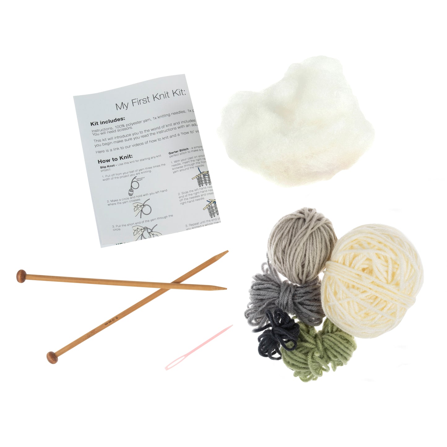 Beginner Knitting Kit Polar Bear
