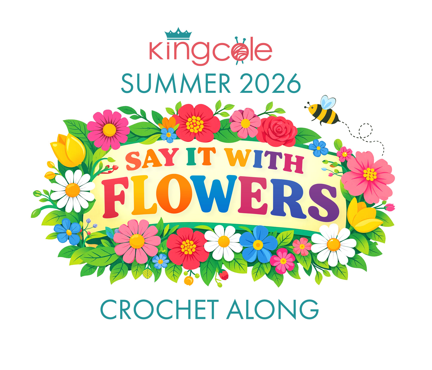 Say It With Flowers Crochet Along 2026 Using King Cole Cottonsoft DK