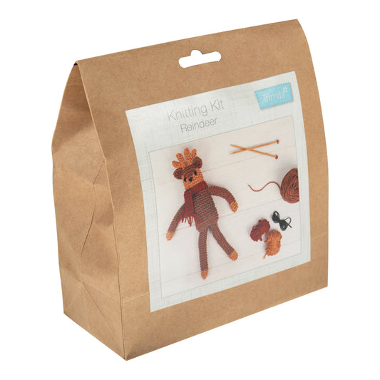 Beginner Knitting Kit Reindeer