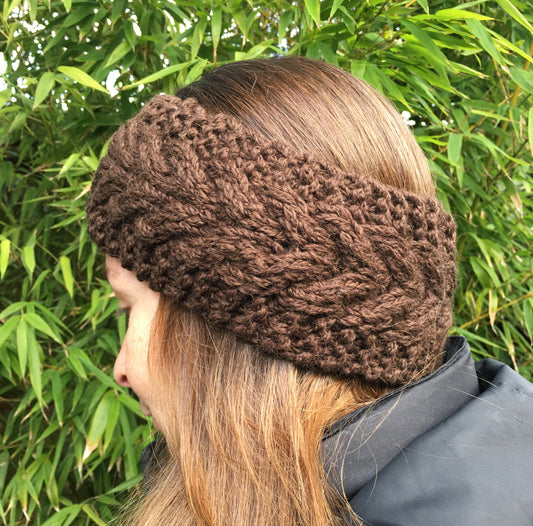 Paloma Super Chunky Cable Headband Kit - Colour Brown