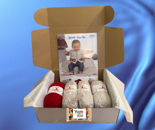 Babies Boy's Heart Cardigan Knitting Box